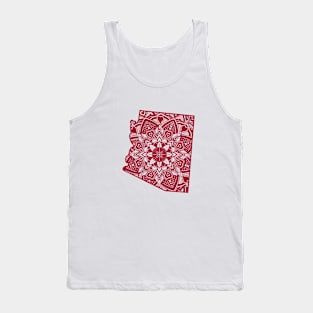 Red Arkansas State Gift Mandala Yoga AR Art Tank Top